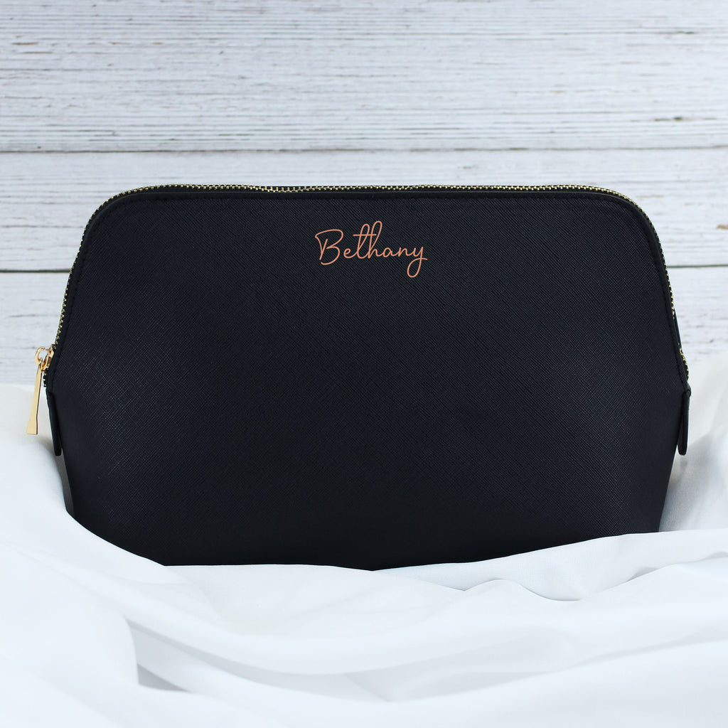 Personalised Large PU Leather Make Up Bag with Name