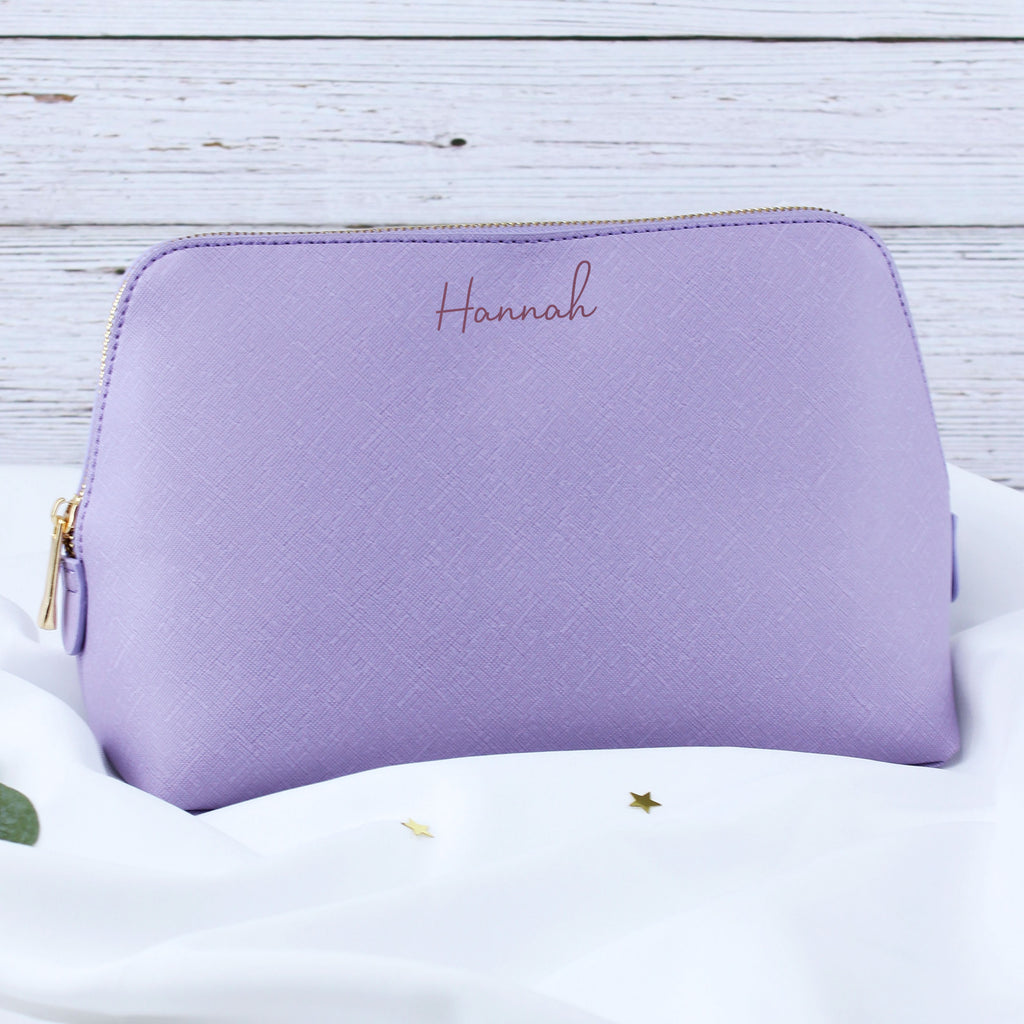 Personalised Large PU Leather Make Up Bag with Name