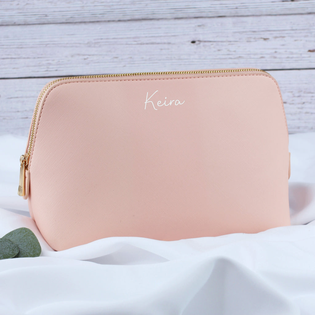 Personalised Large PU Leather Make Up Bag with Name