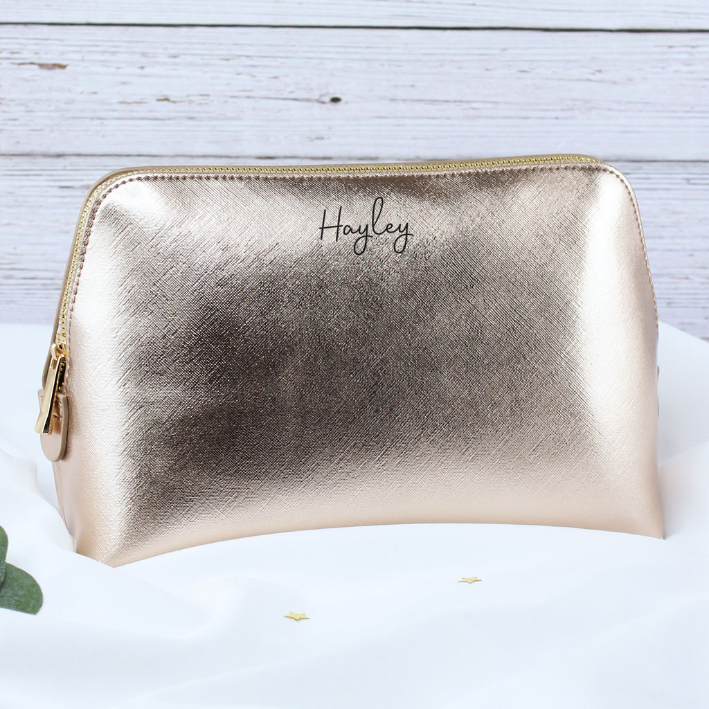 Personalised Large PU Leather Make Up Bag with Name