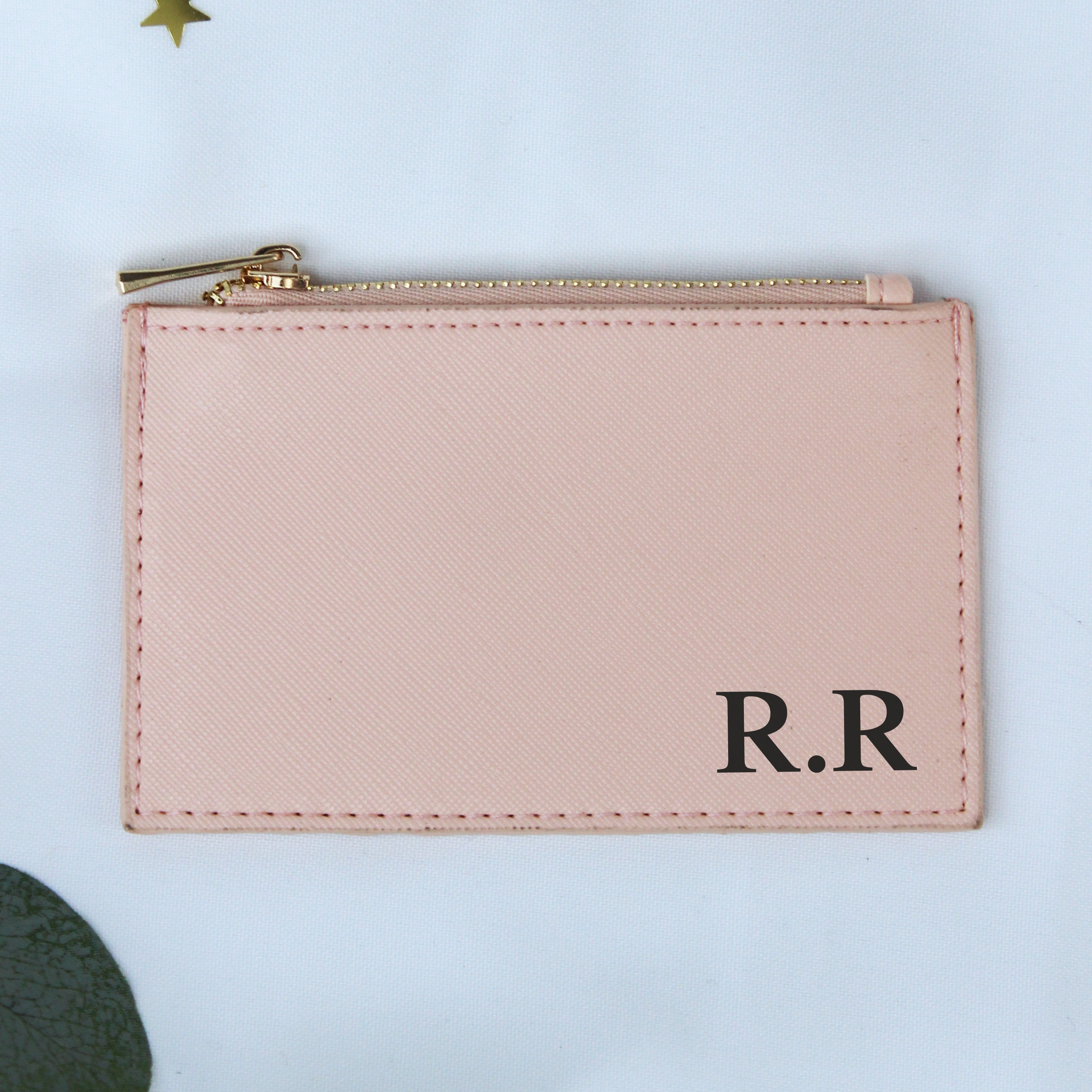 Personalised Monogrammed PU Leather Card Holder Purse - Any Initials –  GiftsInAJiffy