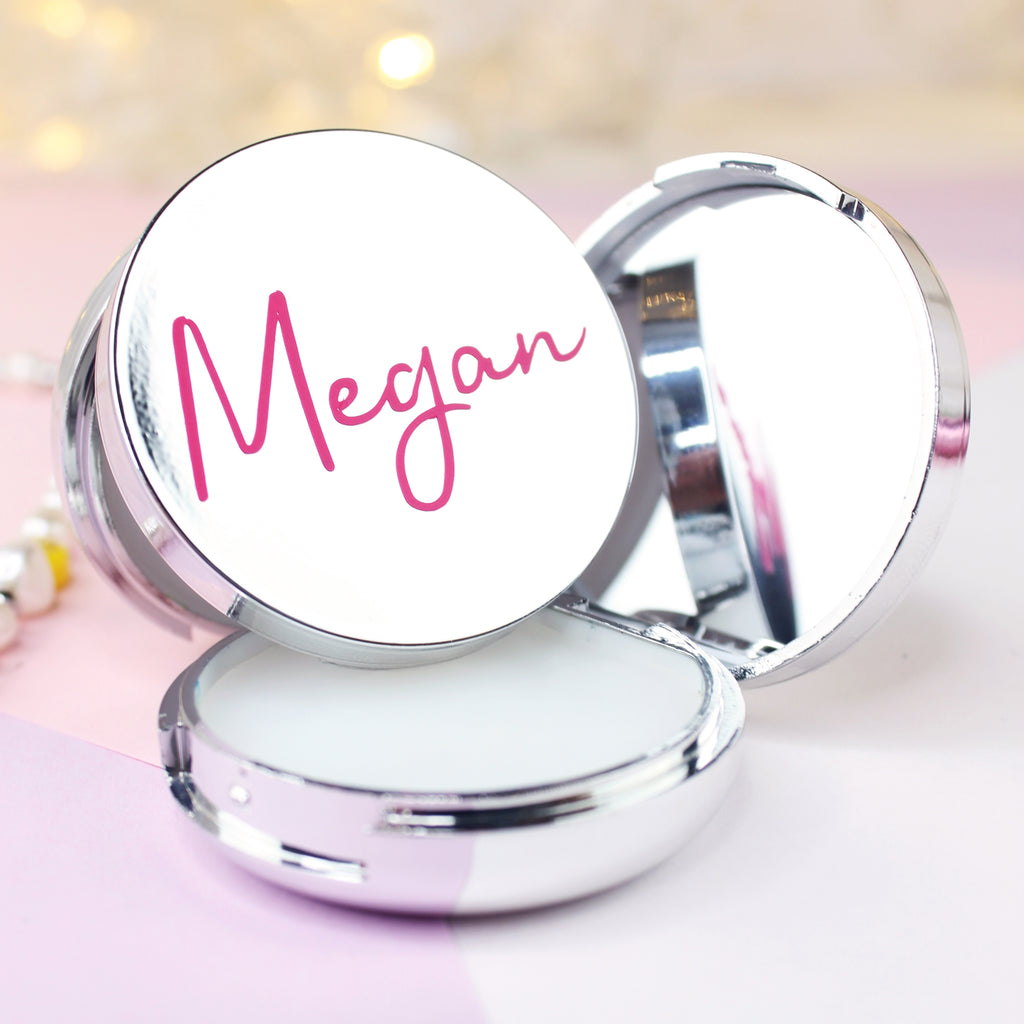 Personalised Vanilla Scented Lip Balm with Mirror - Any Name