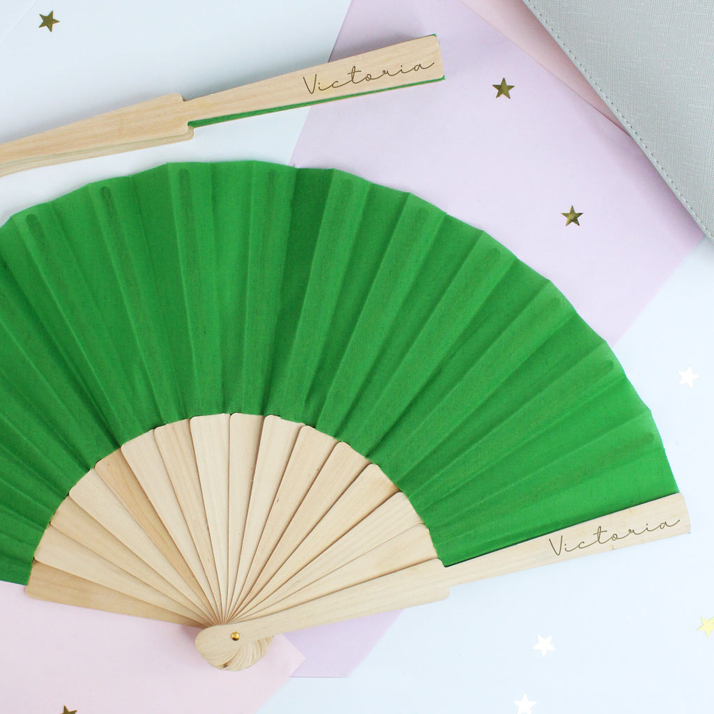 Personalised Wooden Folding Hand Fan - Any Name