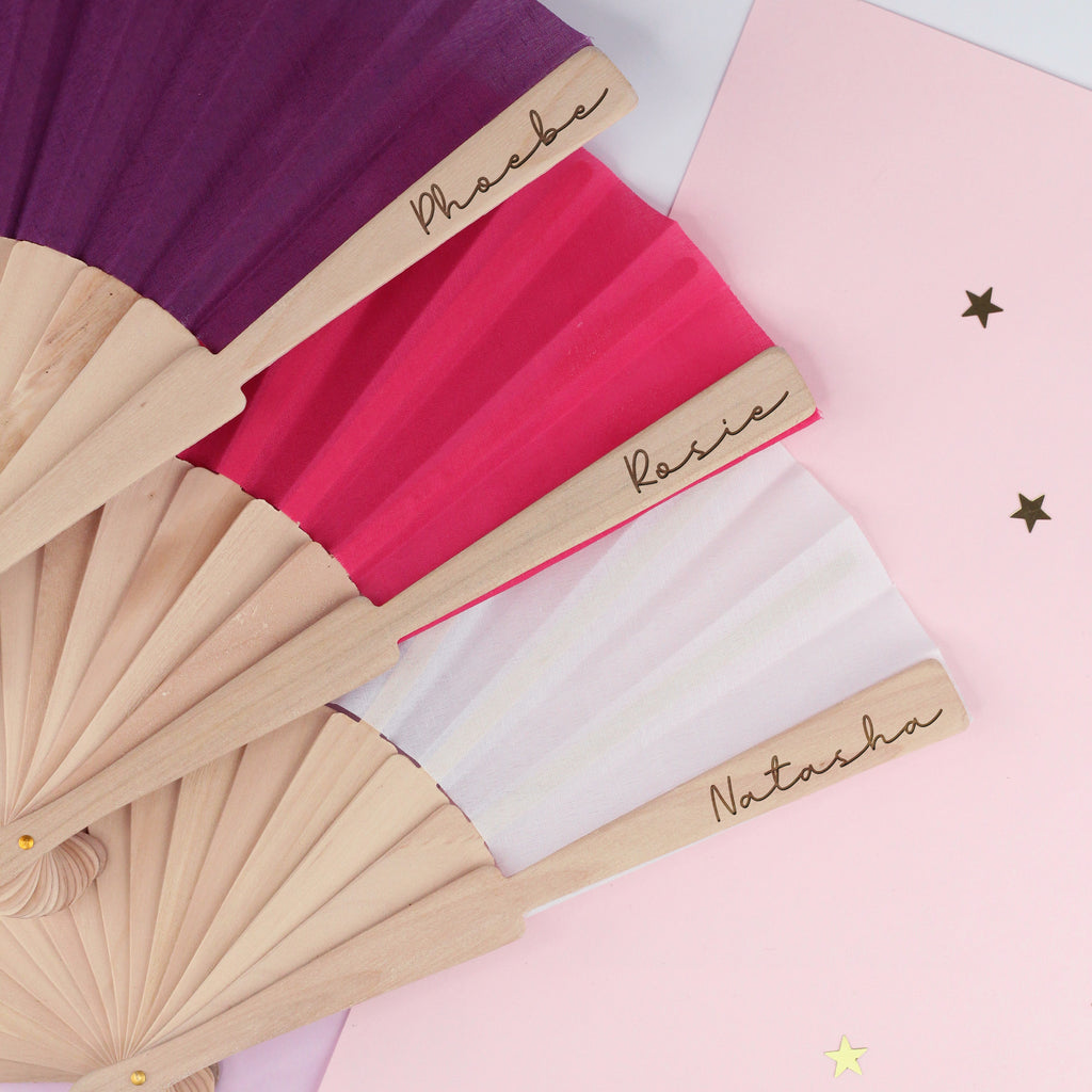 Personalised Wooden Folding Hand Fan - Any Name