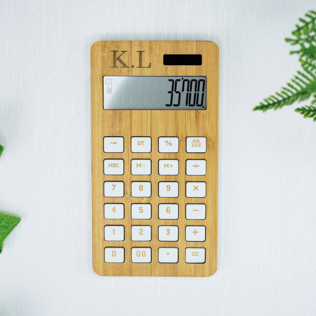 Personalised Wooden Calculator with Initials