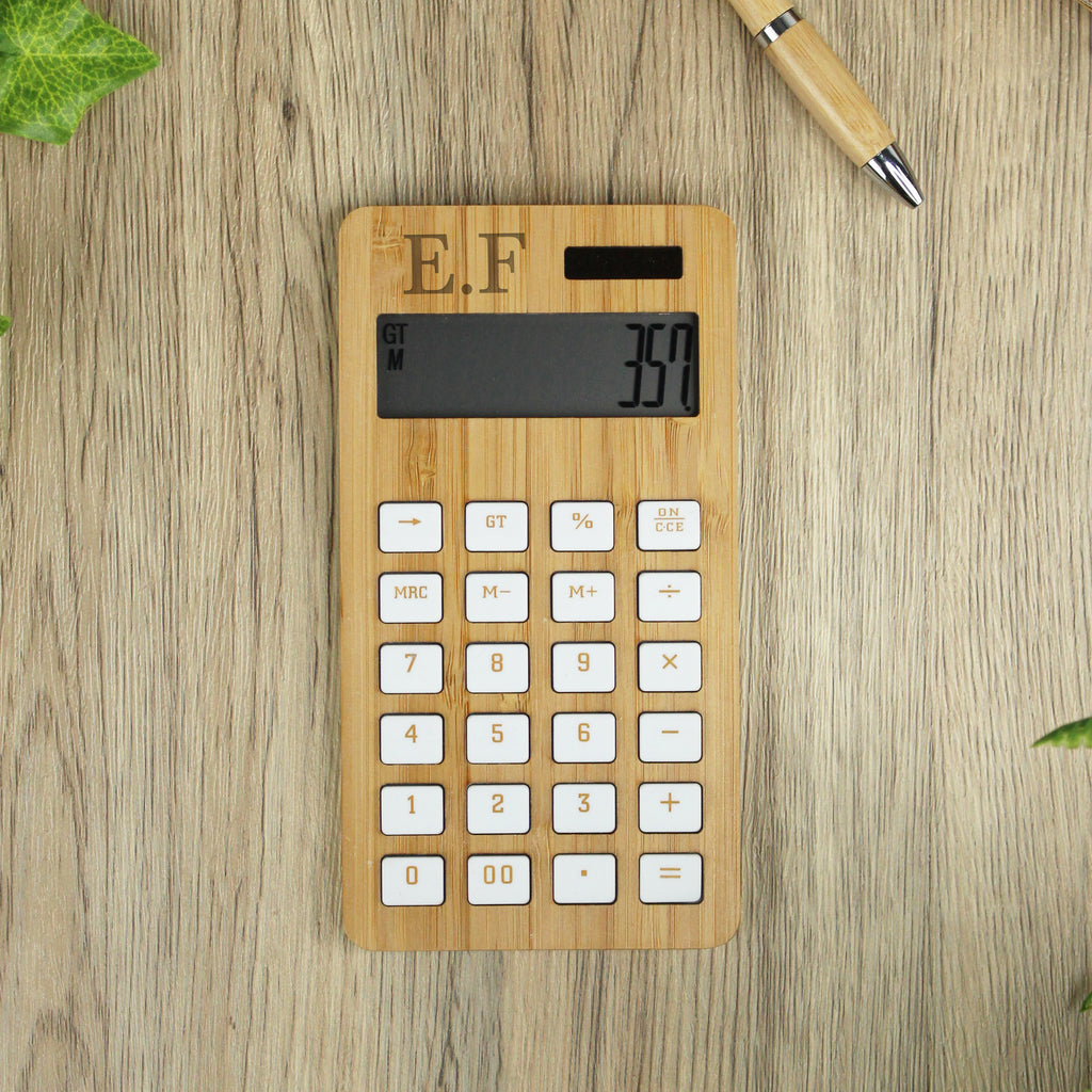 Personalised Wooden Calculator with Initials