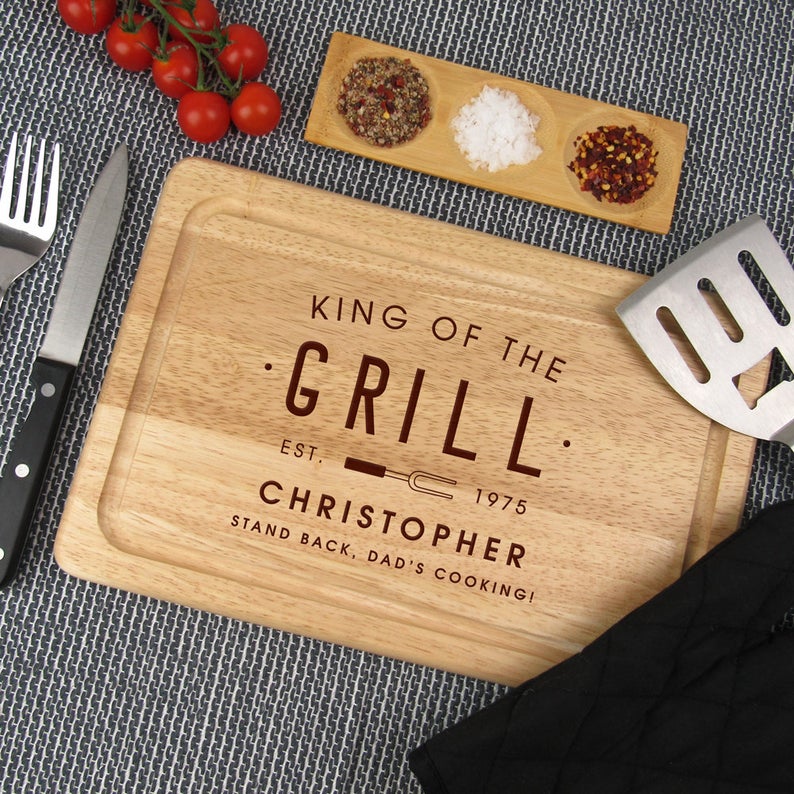 Personalised 'King Of The Grill' Chopping Board