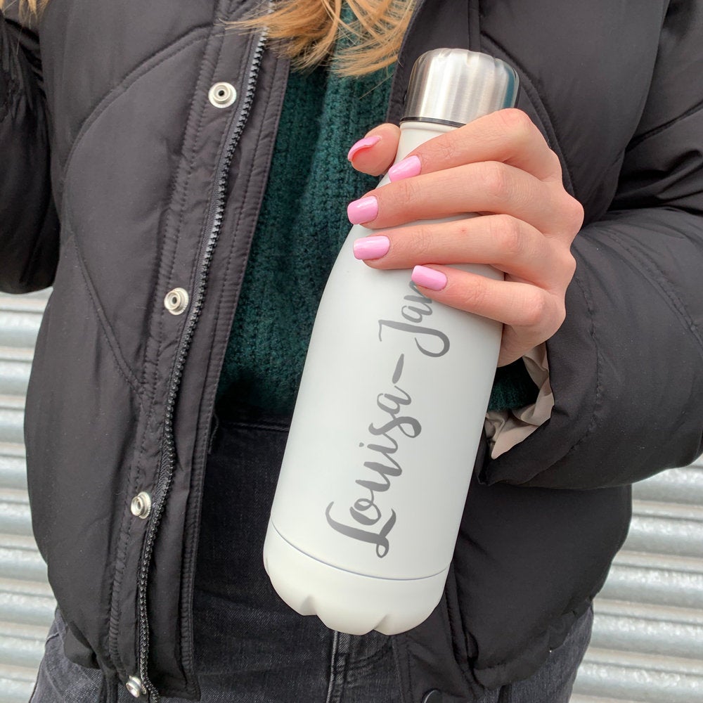 Personalised Matt Metal Water Bottle Reusable Mrs Hinch Style Flask
