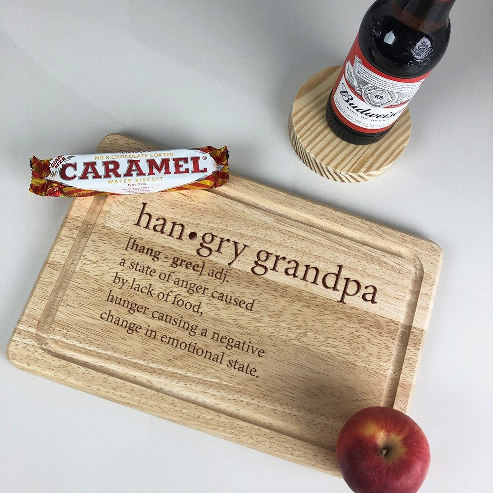Personalised "Hangry Granddad, Grandpa" Definition Chopping Board