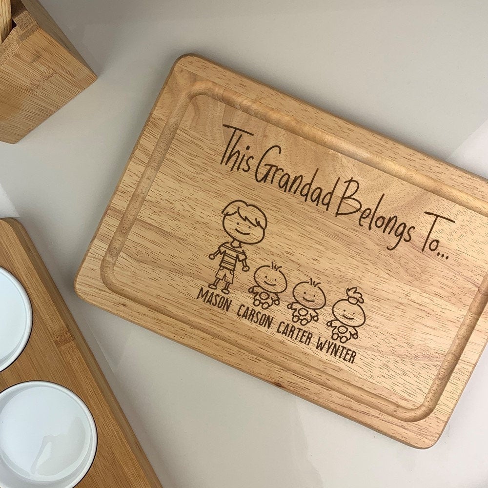 This GRANDAD Belongs To Wooden Chopping Board