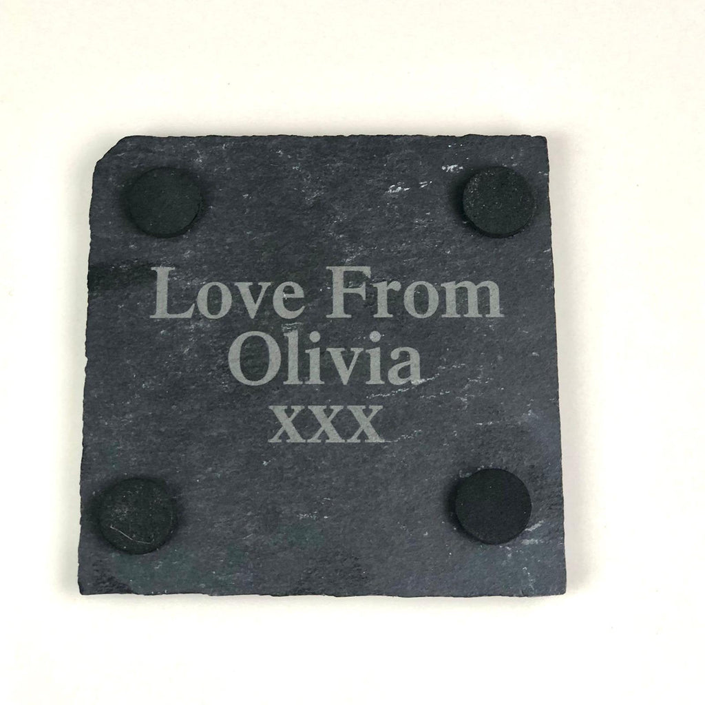 Personalised "This Grandad Belongs To" Natural Slate Square Coaster