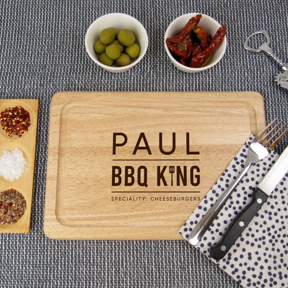 Personalised 'BBQ King' Wooden Chopping Board