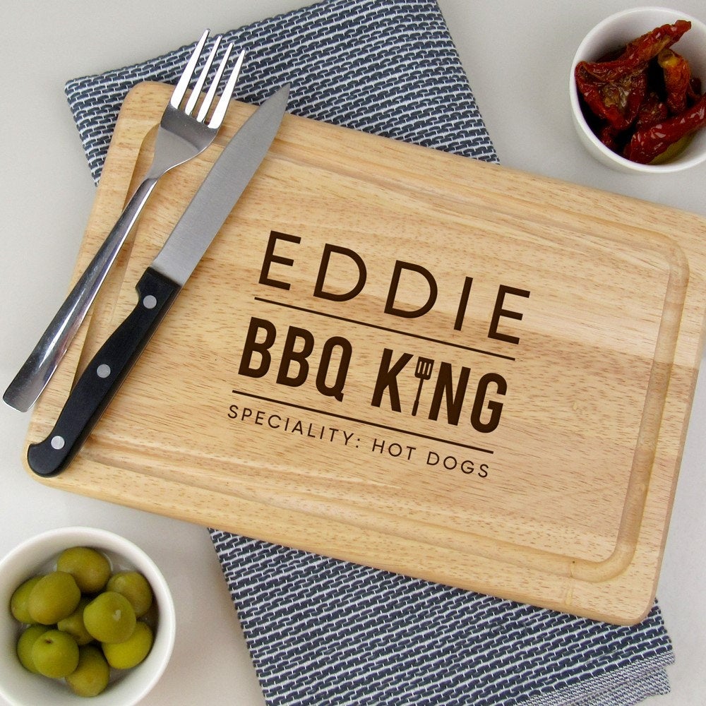 Personalised 'BBQ King' Wooden Chopping Board