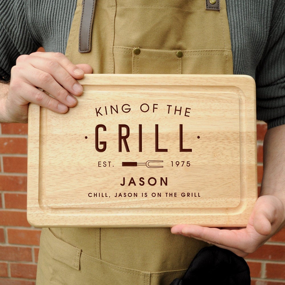 Personalised Chopping Board 'King Of The Grill'