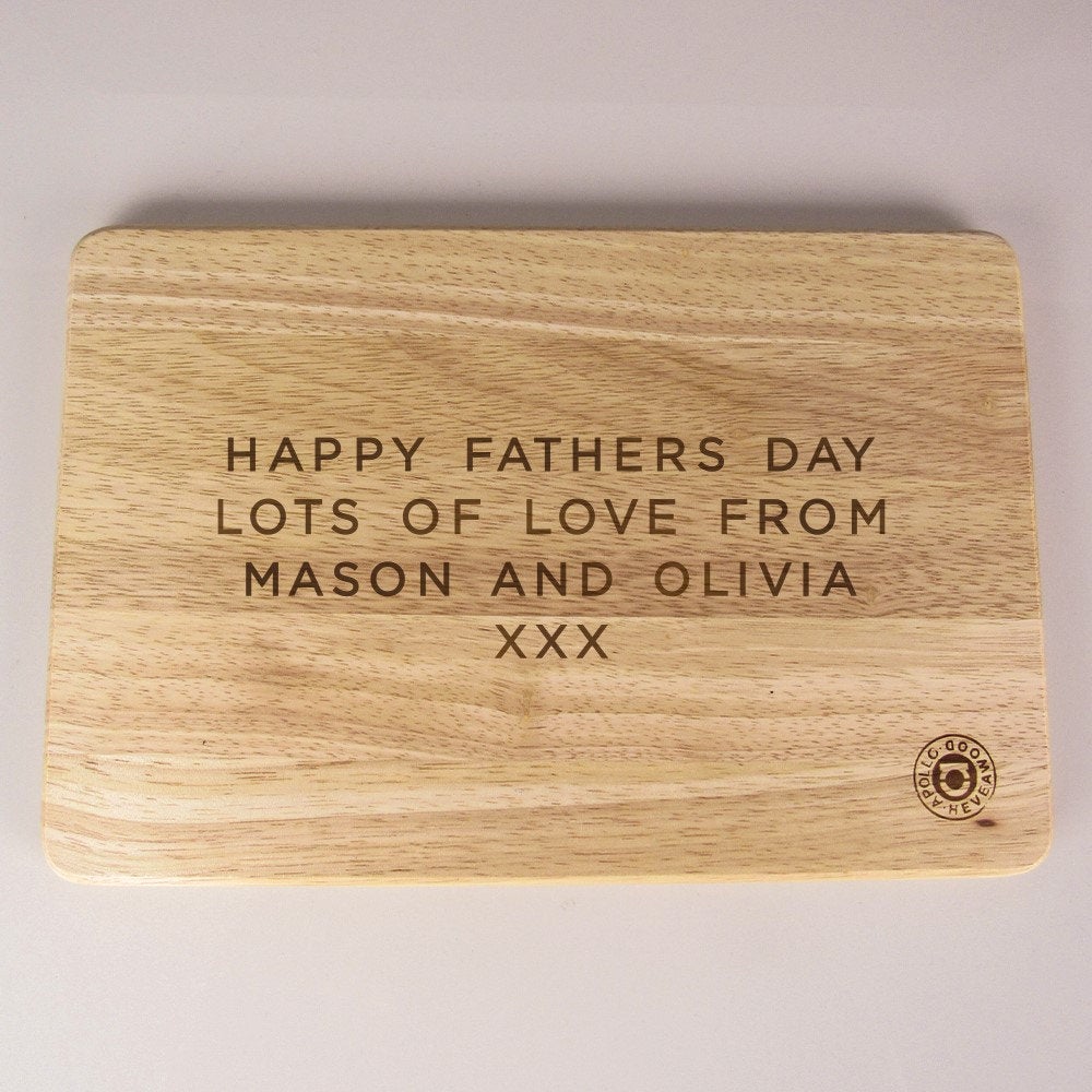 Personalised 'Dad's 5 Star Kitchen' Wooden Chopping Board