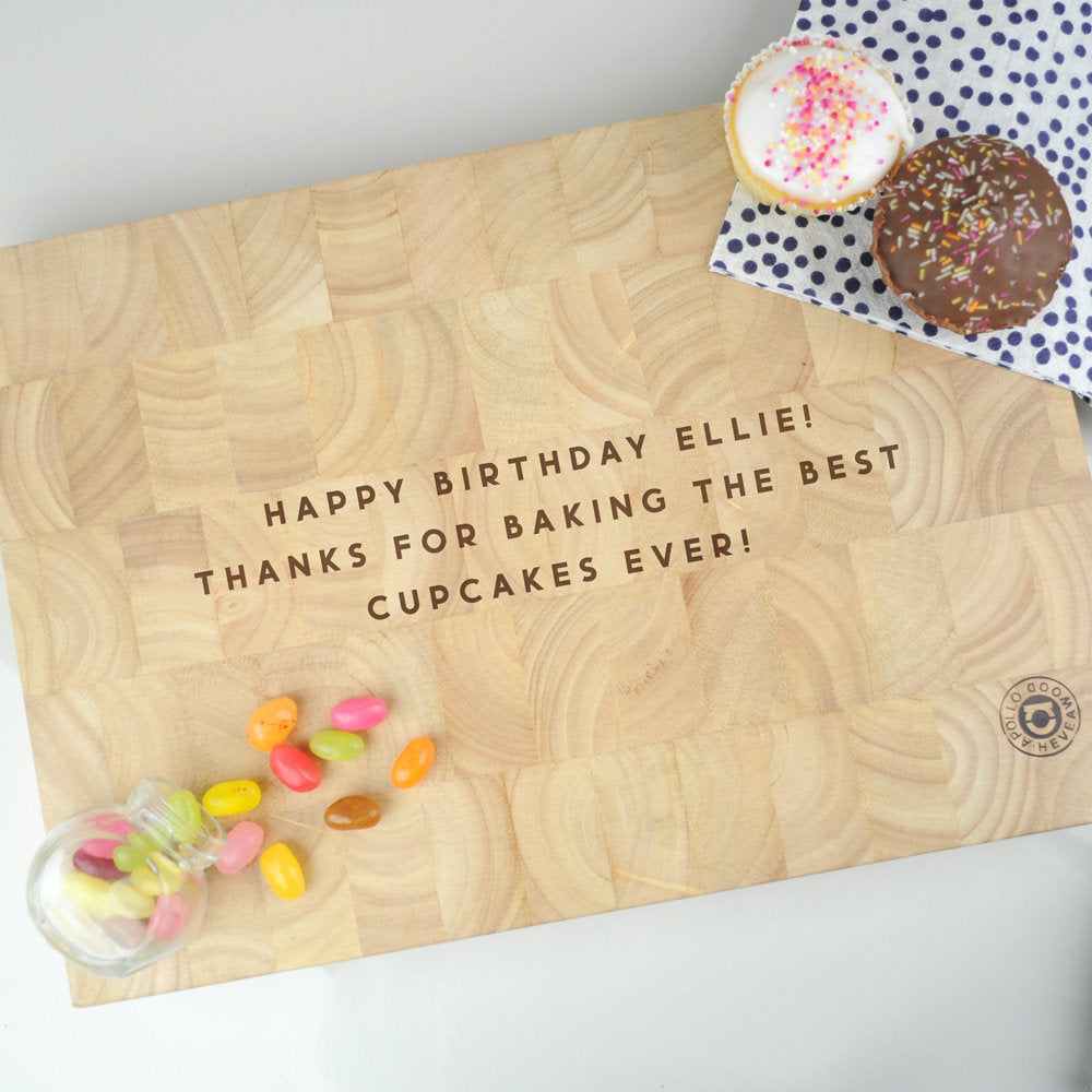 Large Personalised  'Baking Queen' End Grain Chopping Board