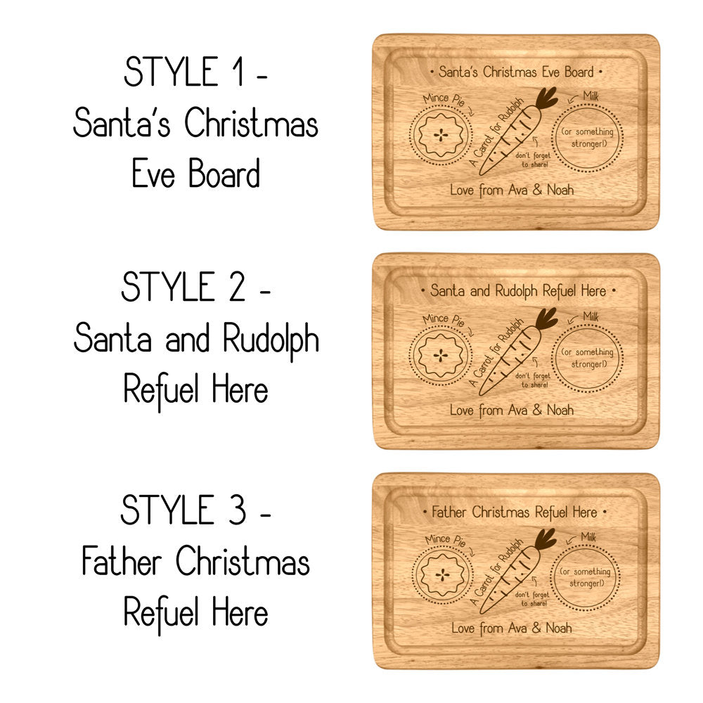 Personalised "Santa & Rudolph Refuel Here" Wooden Christmas Eve Boards