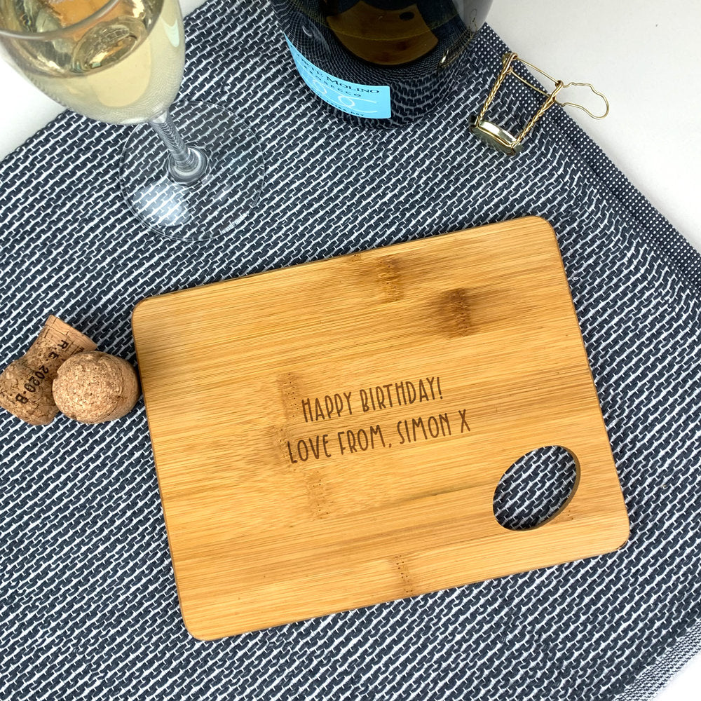 Personalised Prosecco Preparation Cutting Chopping Board