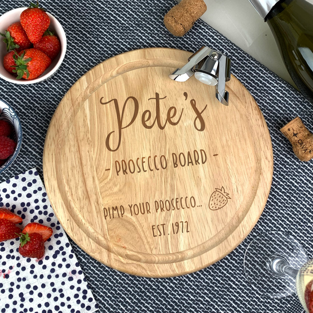 Personalised Prosecco Board, Drinks Chopping Board for Prosecco Lovers