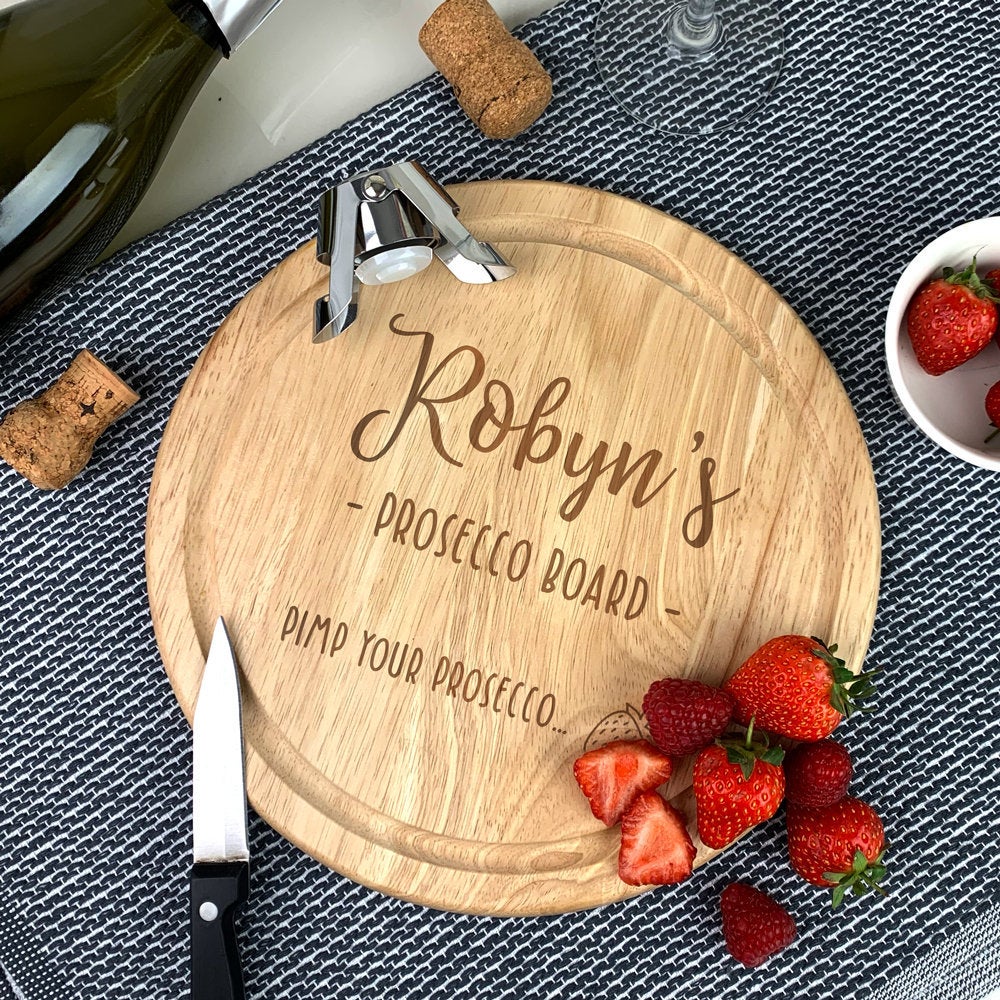 Personalised Cutting Board, Wooden Chopping Pimp Your Prosecco Station