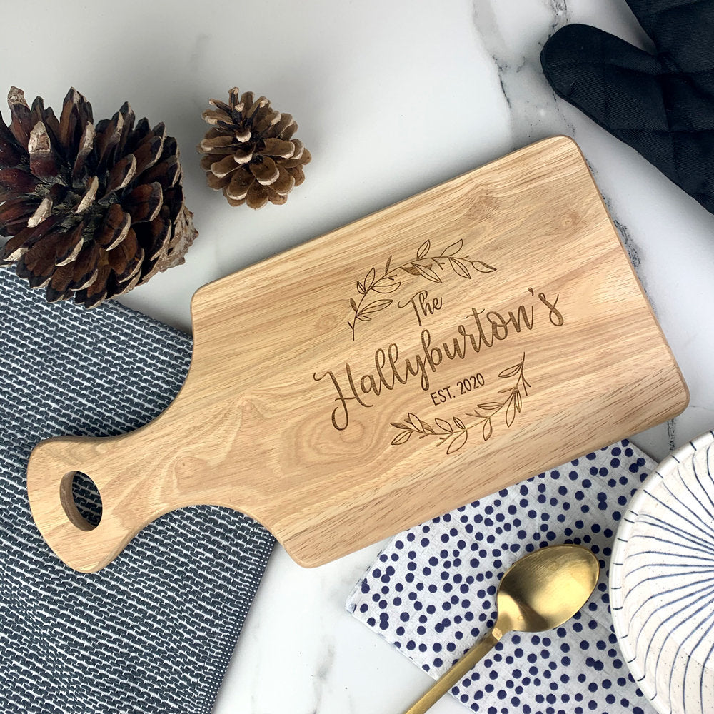 Family Personalised Wooden Paddle Board with Custom Surname & Established Date