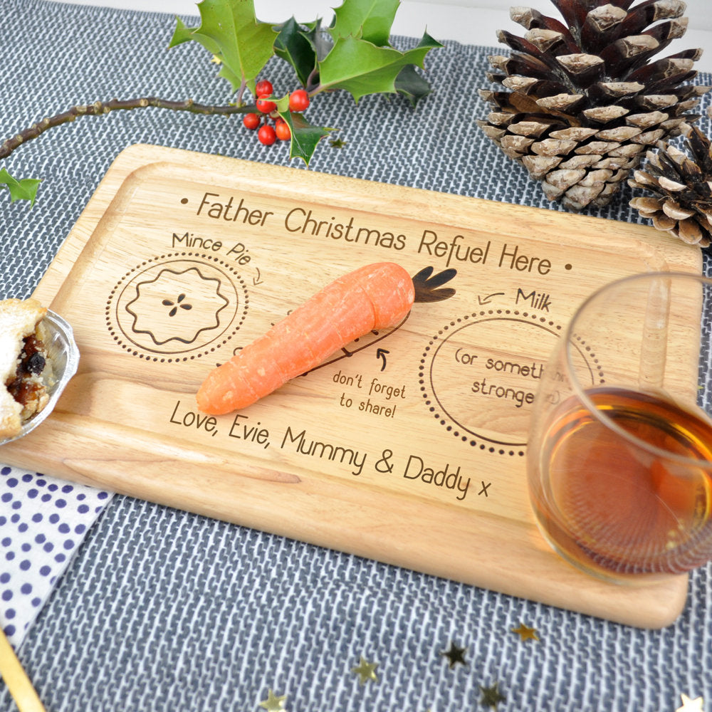 Personalised "Santa & Rudolph Refuel Here" Wooden Christmas Eve Boards