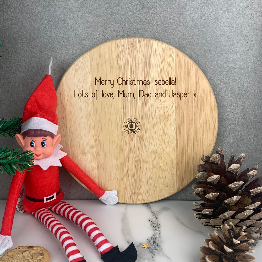 Personalised Kids Wooden Cookies & Milk Tray Christmas Board