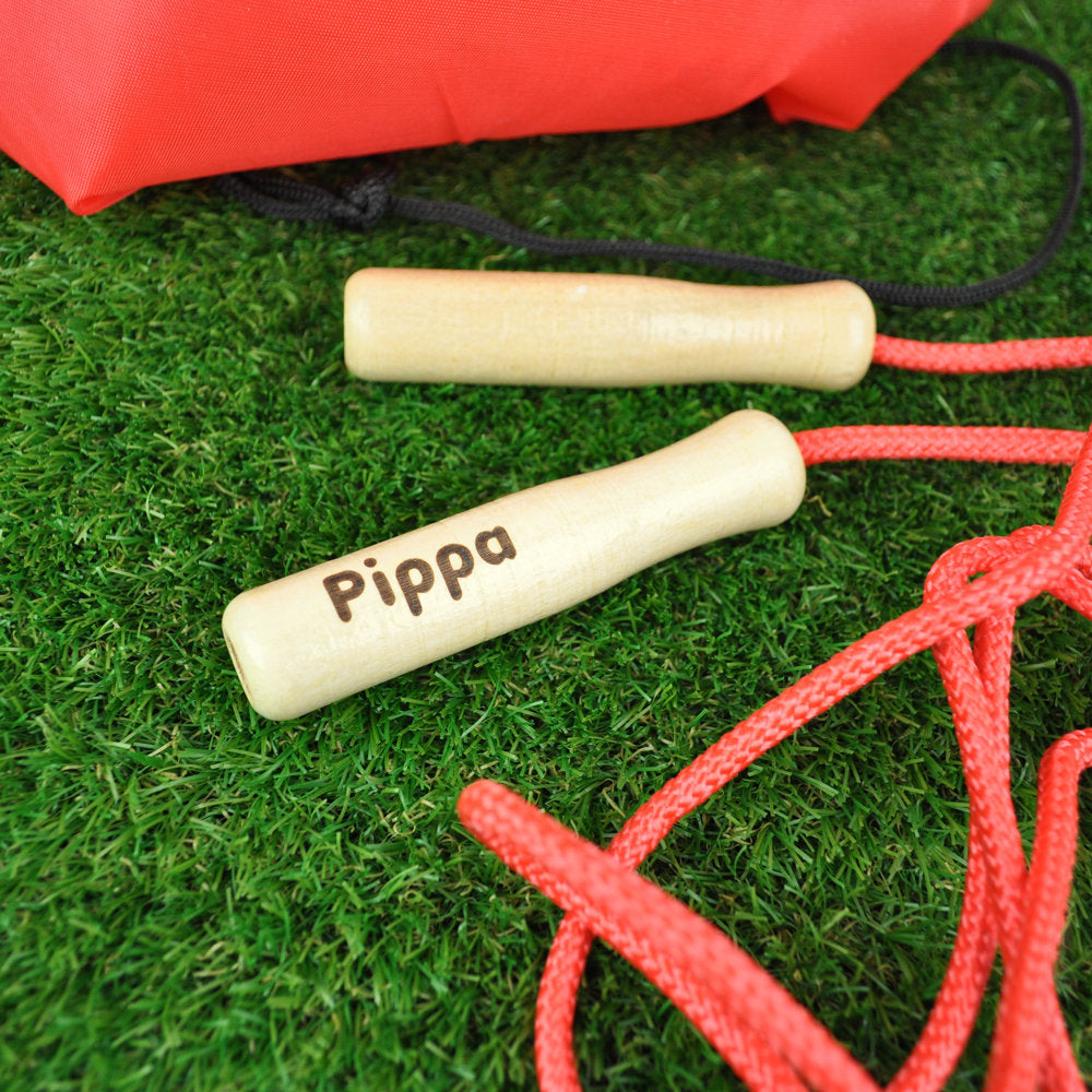 Personalised Skipping Rope, Kids Wooden Jumping Rope