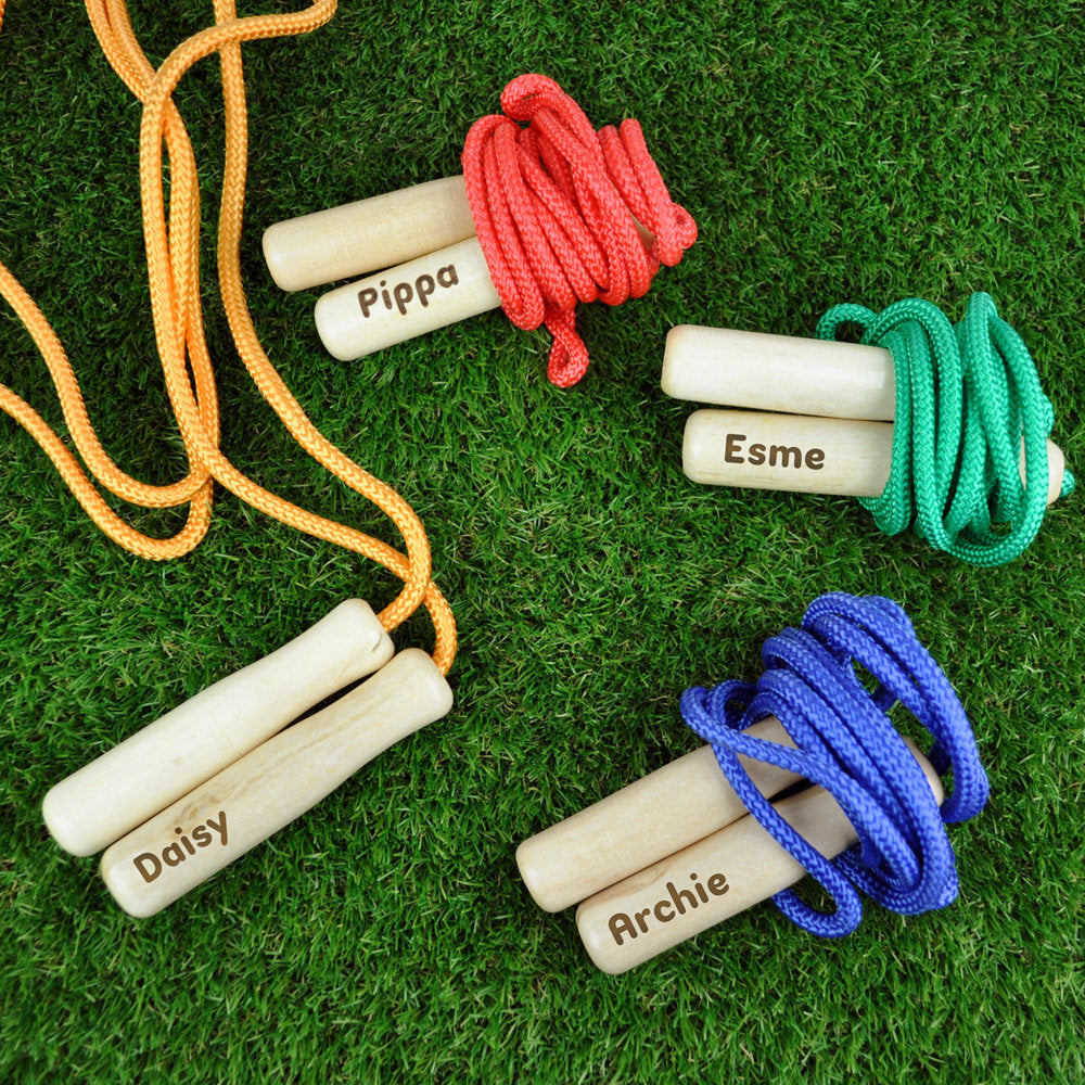 Personalised Skipping Rope, Kids Wooden Jumping Rope