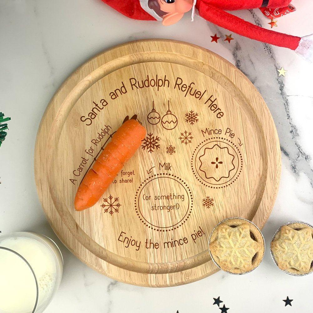 Personalised "Santa & Rudolph Refuel Here" Christmas Eve Plate