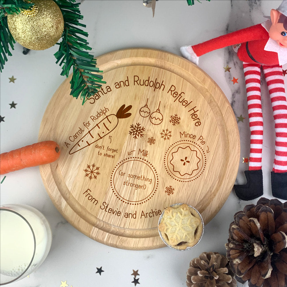 Personalised "Santa & Rudolph Refuel Here" Wooden Christmas Eve Boards