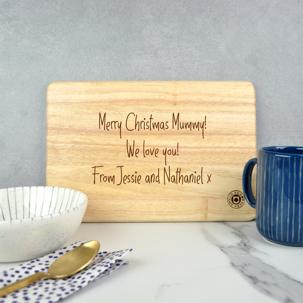 Personalised "This Mummy Belongs To" Custom Family Portrait Wooden Chopping Board